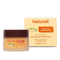 Naturali Radiant Glow Gel Moisturiser | With Superfoods Pea, Quinoa & Niacinamide | Promotes Skin Glow | Improves Even Skin Tone | Paraben-free | For All Skin Types | Best Glow Moisturiser | 50ml