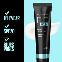 Maybelline New York Primer, Oils Absorbing, Moisturises and Smooths Skin, Long-lasting, Fit Me Matte + Poreless Finish, 8g