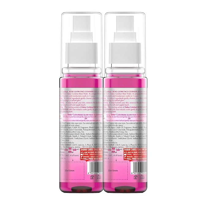 Dabur Gulabari Rose Glow Face Cleanser - 100mlx2 | Gentle Cleanser for All Skin Types | Cleaner, Balanced & Hydrated Skin