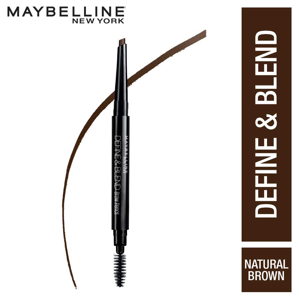 Maybelline New York Lasting Drama Gel Eyeliner,Blackest Black, 2.5g & Maybelline New York's Define & Blend Brow Pencil Natural Brown, 0.16g