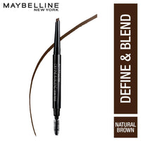 Maybelline New York Lasting Drama Gel Eyeliner,Blackest Black, 2.5g & Maybelline New York's Define & Blend Brow Pencil Natural Brown, 0.16g