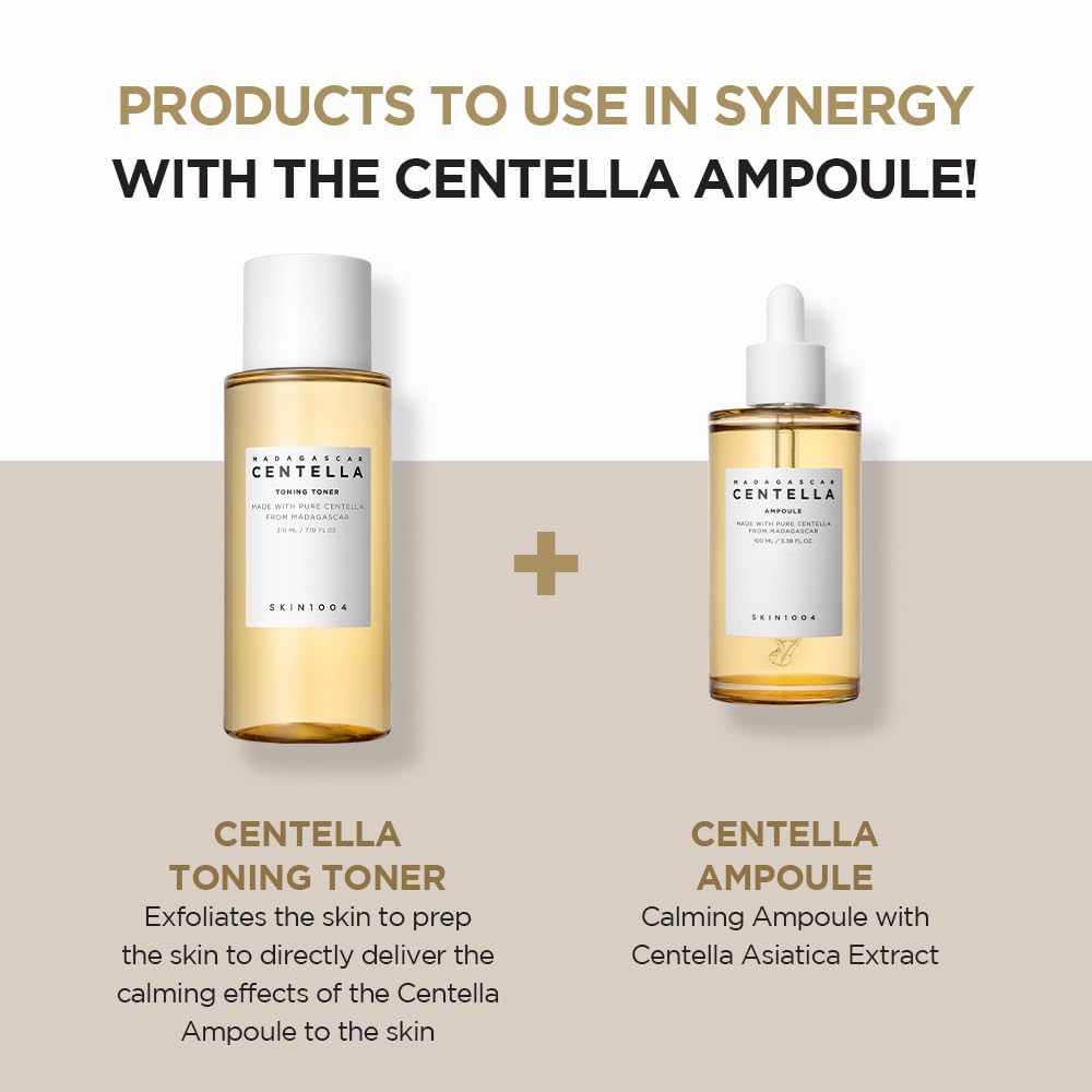 SKIN1004 Madagascar Centella Asiatica Ampoule Facial Serum | 100% Centella Asiatica Extract for Soothing Sensitive and Acne-Prone Skin, 55ml