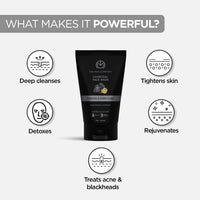 The Man Company Charcoal Face Wash (Buy 1 Get 1 Free) -75ml Each | Ylang Ylang | Anti Pollution, Acne Oil Control | Deep Cleansing | Blackheads Removal | All Skin Types