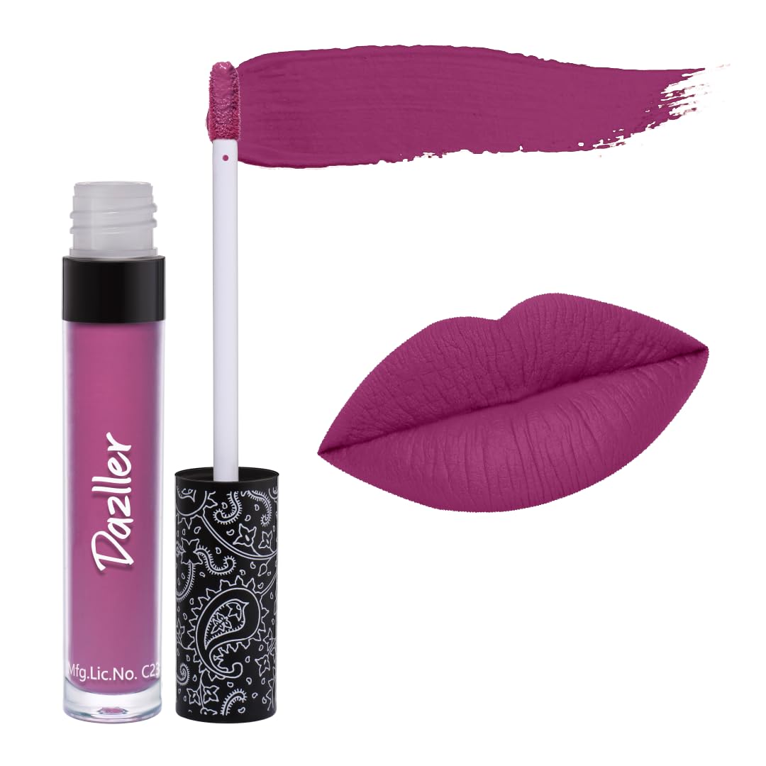 Dazller All Day Lipcolour|Moisturizing Kokum Butter|Non-Transfer & Smudge-proof|8hr stay|Liquid Lipstick for Women|DLC040 Dita|6g