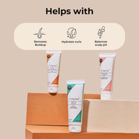 Fix My Curls Wash Day Trio | Cleansing & Moisturizing Shampoo, Hydrating Deep Conditioner | Silicone & Sulphate Free | For Curly, Wavy Hair| 250ml each