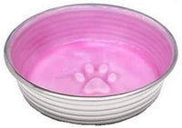 Loving Pets - Le BOL Dog Food Water Bowl Enamel Ceramic Bowl No Tip Stainless Steel Pet Bowl No Skid Spill Proof (X-Small, Rose)