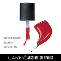 Lakmé Absolute Gel Stylist Nail Color, Scarlet Red, 12 ml