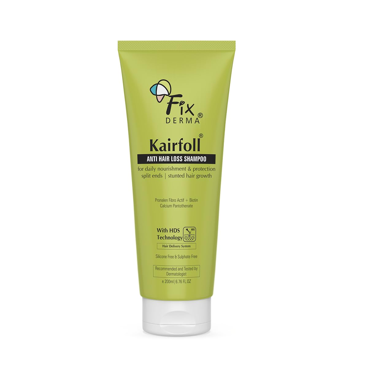 Fixderma Kairfoll Anti Hairloss Shampoo | Shampoo for Hair Fall Control | Anti-Dandruff Shampoo | Hair Shampoo for Women & Men - 200 ml