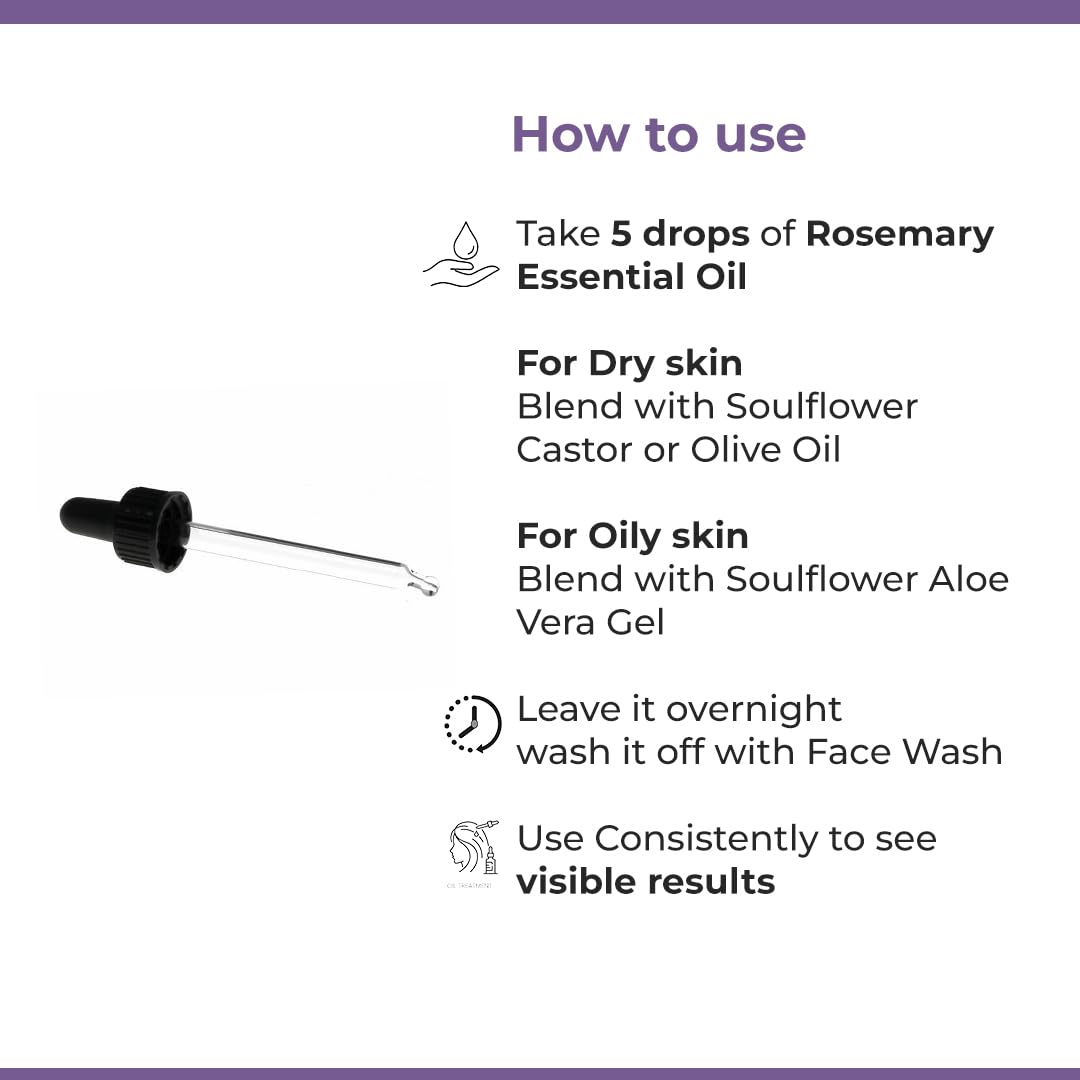 SPRING H2O Organic Rosemary Essential Oil | 100% Pure and Natural For Hair Growth | 15ML