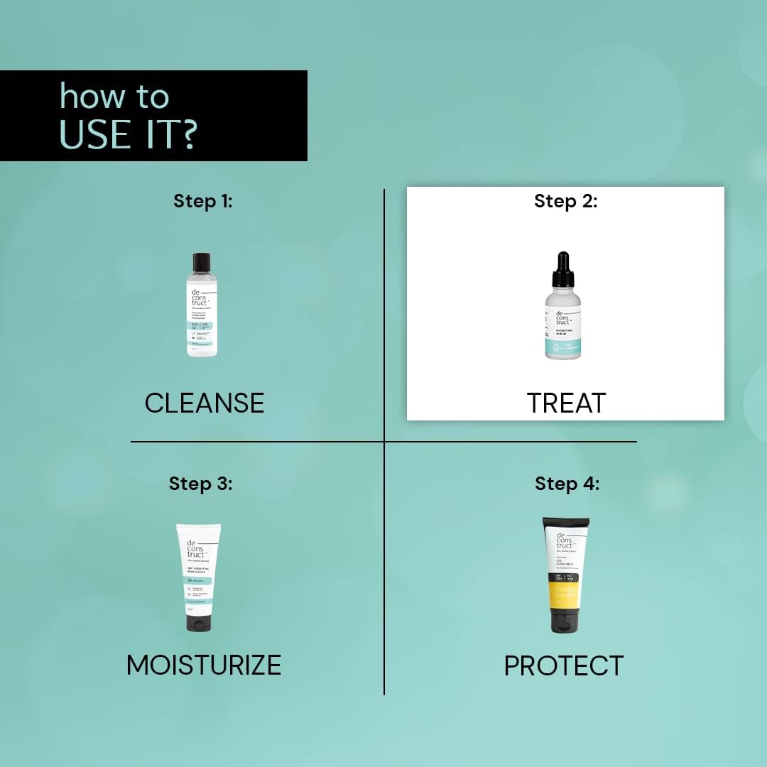 Deconstruct Hydrating Face Serum - 2% Hyaluronic Acid + 1% Niacinamide | Provides Intense Hydration | Face Serum For Oil-Free Moisturisation, Plump & Soft Skin | Beginner Friendly | 30ml