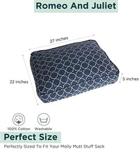Molly Mutt Small Dog Bed Cover - Romeo & Juliet Print - Measures 22X27X5 - 100% Cotton - Durable - Breathable - Sustainable - Machine Washable Dog Bed Cover (Dd35Aa)