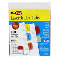 Redi-Tag, RTG33120, Laser Printable Index Tabs, 100 / Pack, Assorted 1 1/8
