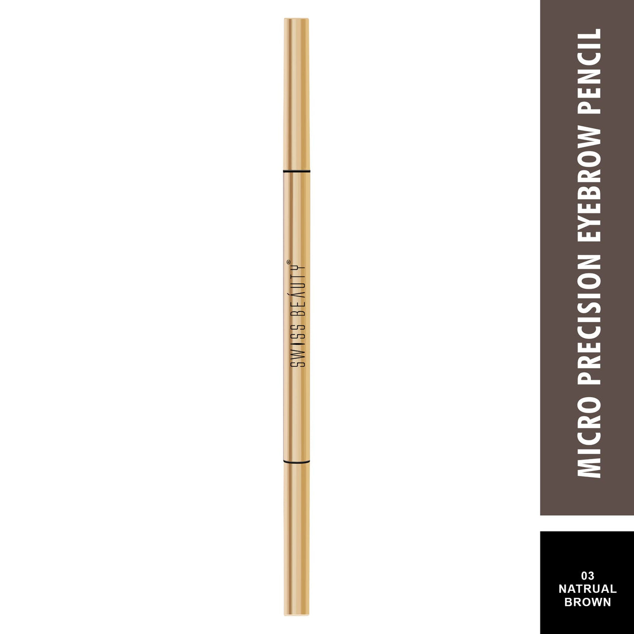 Swiss Beauty Micro Precision Eyebrow Pencil, Highly Pigmented, Long-Lasting and Lightweight Eyebrow Pencil | Shade - Natural Brown, 0.1g