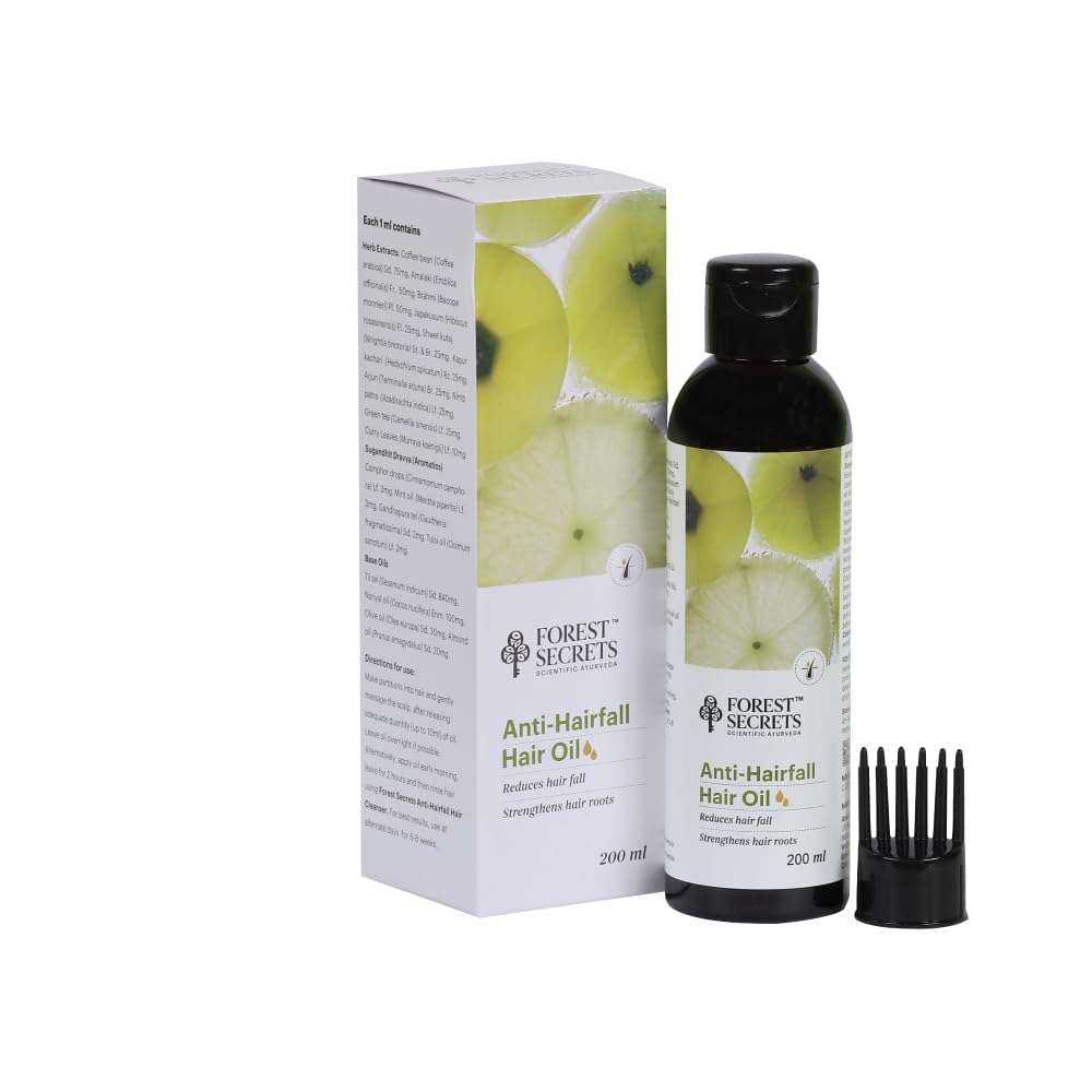 Forest Secrets Anti-Hairfall Hair Oil 200 ml | Nourishes Scalp & Stimulates Roots | Reduces Hairfall & Breakage | Repairs Damaged Hair | Boosts Hair Thickness