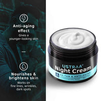 Ustraa De-Tan Face Mask - Dry Skin - 125 gm - Wash-off mask | with White Charcoal | Helps Remove Tan & Pollutants & Night Cream - De-Tan & Anti-Aging Cream for Men - 50g | for Effective Tan Removal