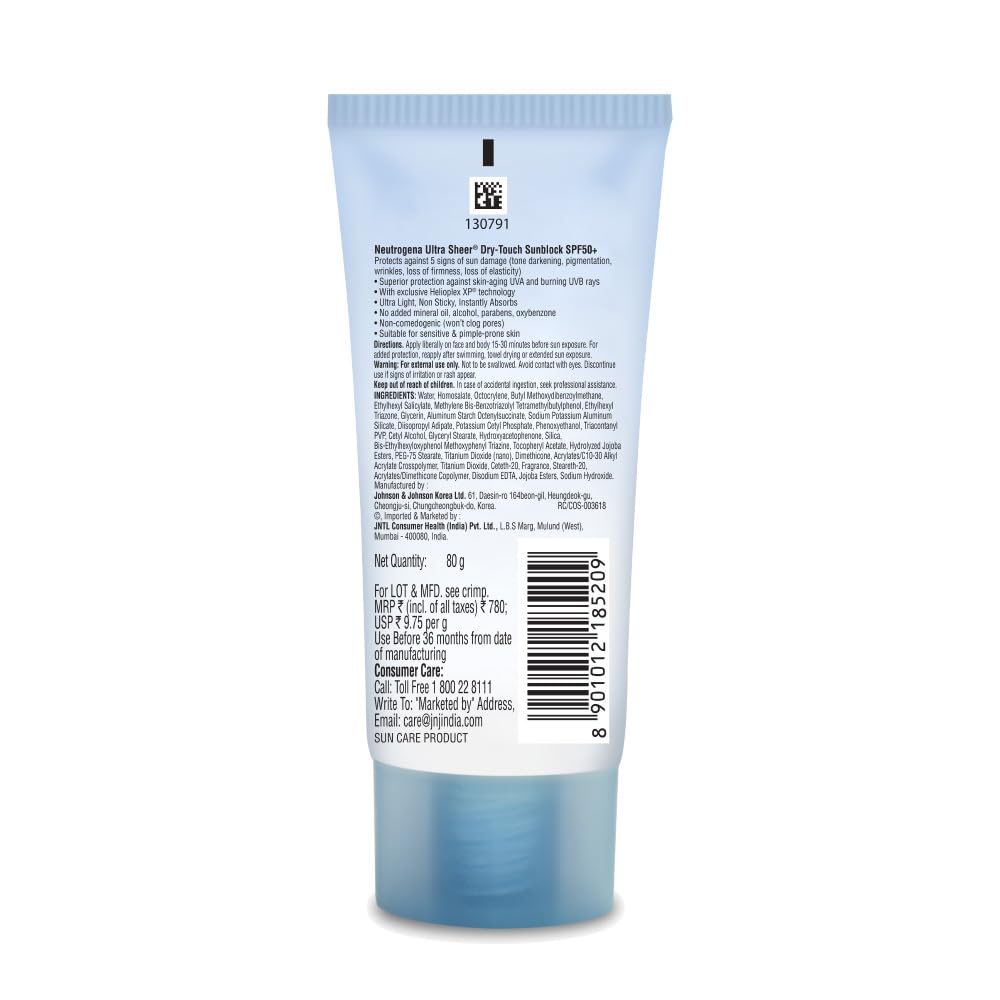Neutrogena Norwegian Formula Body Moisturizer For Dry Skin 24 Hour Moisturization, 250ml&Neutrogena Sunscreen SPF 50+ - 80.0 grams Oil