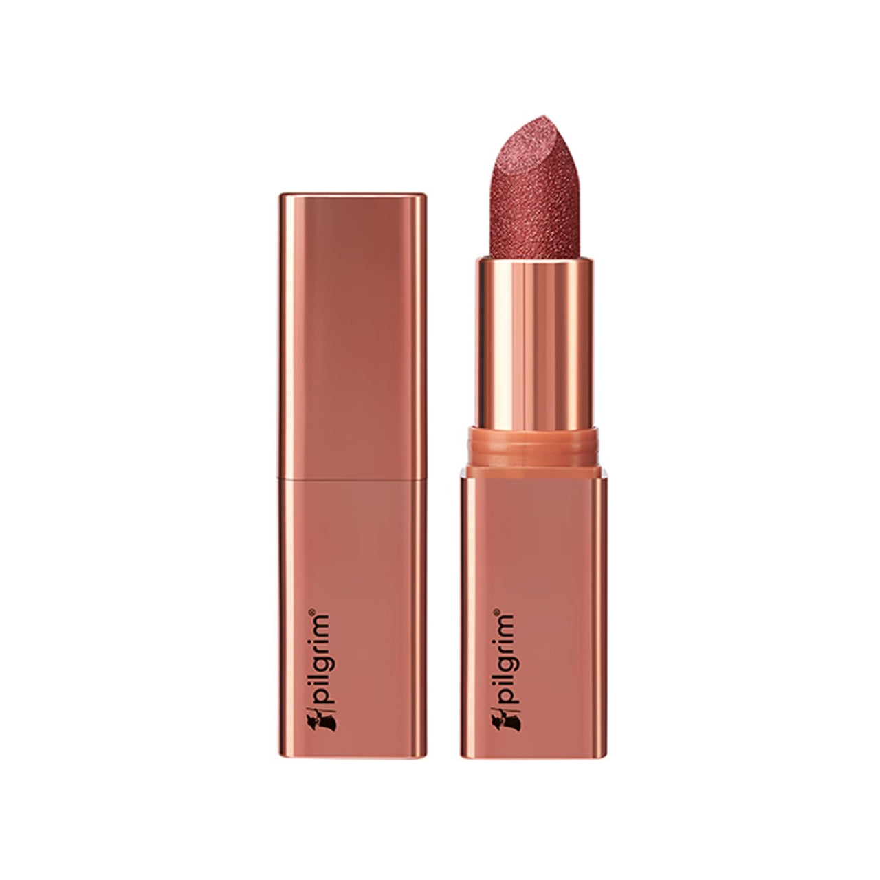 Pilgrim Glitter Lipstick For Women 4.2gm | Dubai Luxe Lifestyle - Arabian Nites Shade | Lipstick Infused with Vitamin E & Olive Oil | Glitter Formula With Matte Finish | Non Drying | All Skin Types