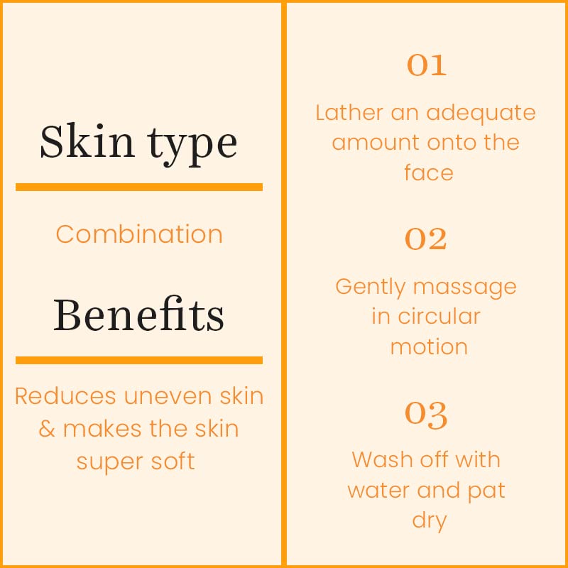 O3+ Milk Scrub Enriched with Macadamia Nuts Extracts for Clean & Bright Complexion & O3+ Vitamin C Face Wash Glow For Daily Brightening & Gentle Cleansing 60g Combo