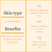 O3+ Milk Scrub Enriched with Macadamia Nuts Extracts for Clean & Bright Complexion & O3+ Vitamin C Face Wash Glow For Daily Brightening & Gentle Cleansing 60g Combo