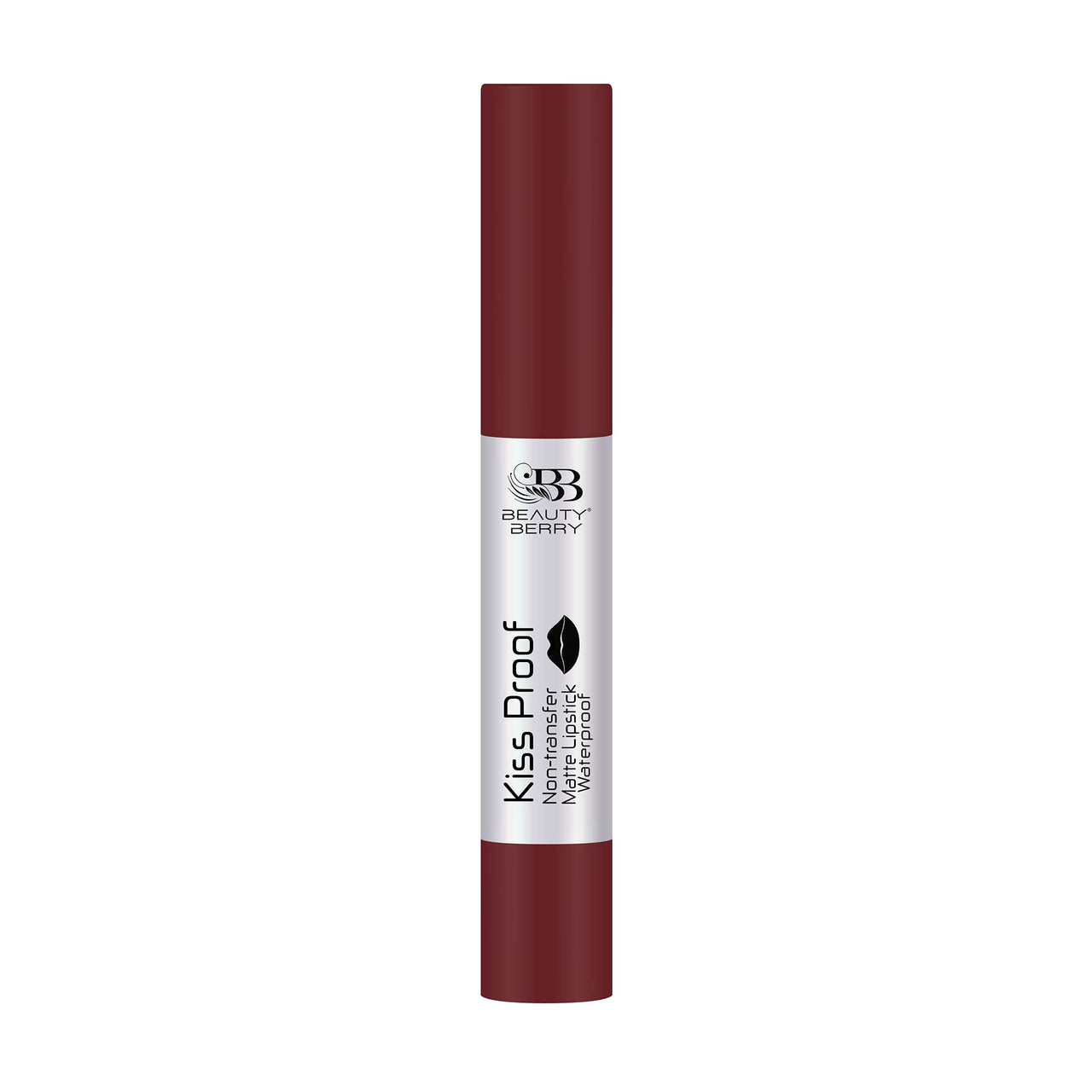 Beauty Berry Kiss Proof Matte Lipstick | Highly Pigmented Ultra Matte Long Lasting Lipstick | Non-Drying, Intense Moisturizing, Lightweight | Non Transfer Lipstick for Women (Rich Maroon)