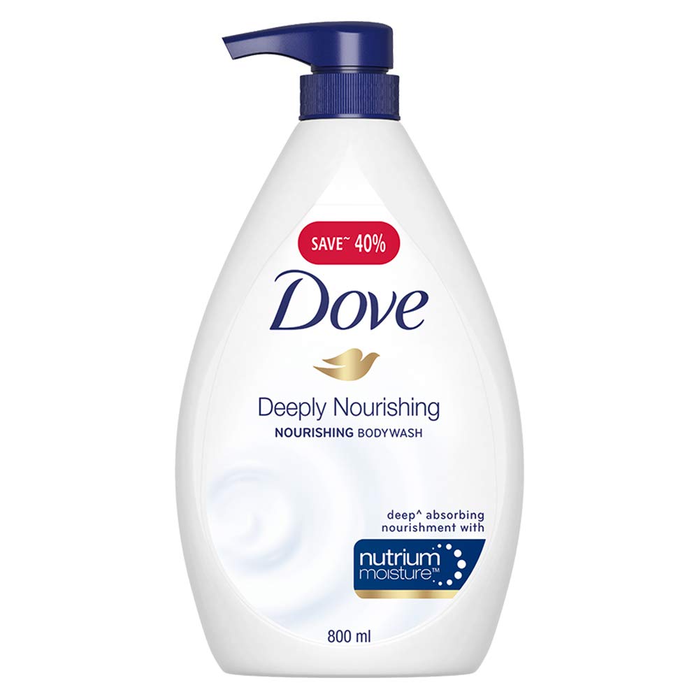 PEARS Naturalé Pomegranate Brightening Bathing Soap Bar, 125 g (Pack of 3) & Dove Deeply Nourishing Body Wash, 800 ml