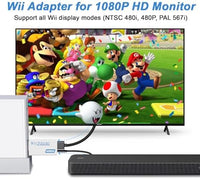 Herfair Wii to HDMI Adapter, 1080P Wii HDMI Adapter, Wii2HDMI Converter for Nintendo Wii/Wii U, Supports All Display Modes with 3.5mm Audio Jack Connector to HDTV Smart TV