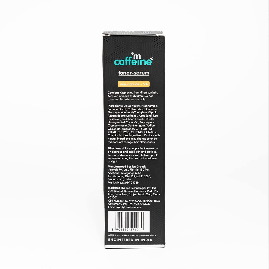 mcaffeine 5% Niacinamide 2 In 1 Toner-Serum With Coffee For Pore Refining|Fades Blemishes, Tightens & Cleanses Pores|24 Hrs Hydration|Lightweight Face Toner For Women & Men - 150 Ml, Pack of 1