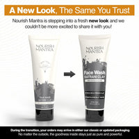 Nourish Mantra-Ratrani Moroccan Lava Face Wash | Enriched With Moroccan Clay, Activated Charcoal & Vitamin E | Face Wash For All Skin Types | Paraben & SLSSLES Free - 100 ml