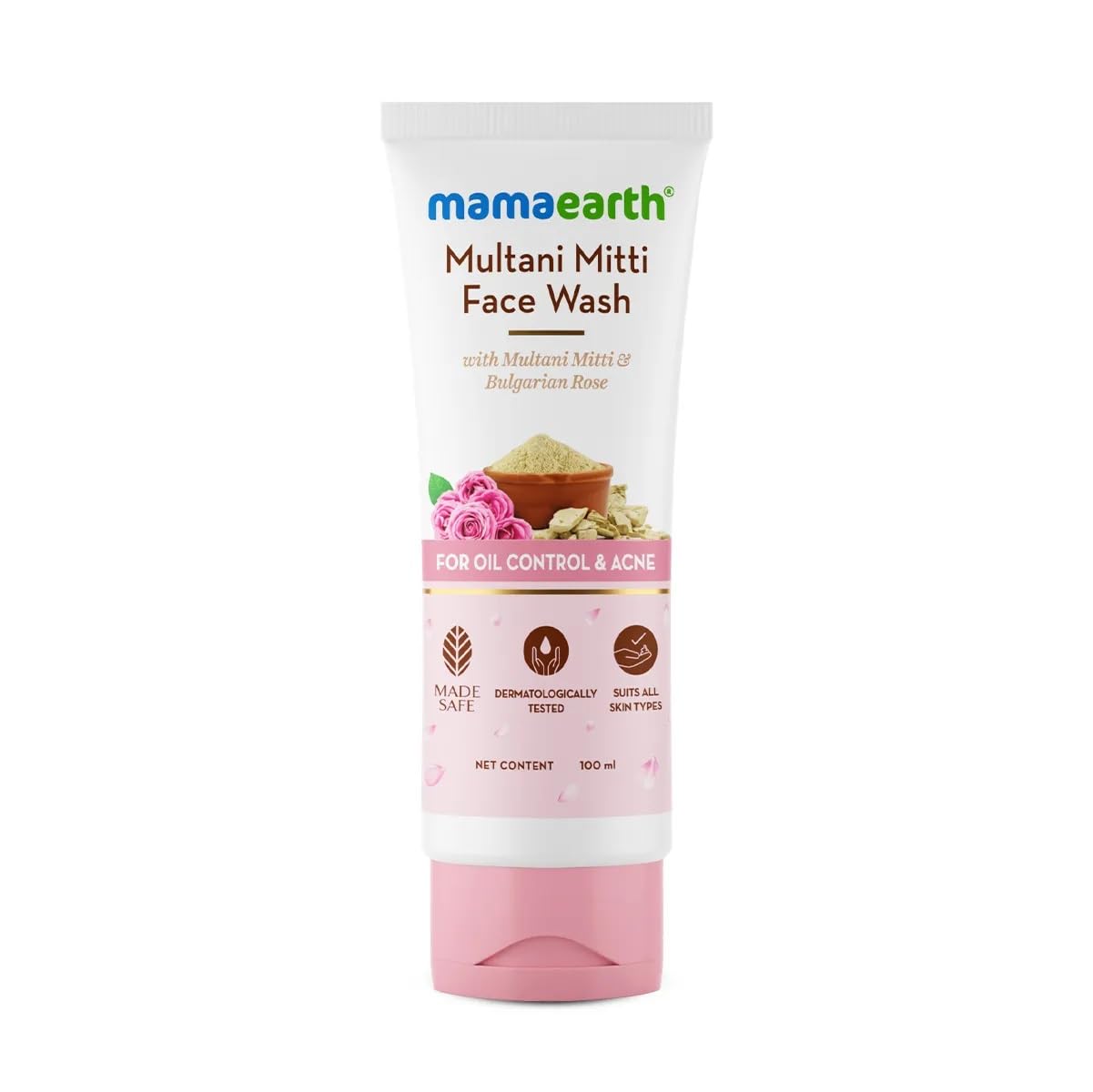 Mamaearth Charcoal Face Wash with Activated Charcoal & Coffee for Oil Control (100ml),Mamaearth Multani Mitti Face Wash with Multani Mitti & Bulgarian Rose For Oil Control & Acne | Suit