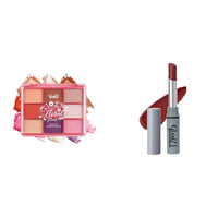 Glam 21 Glam21 Floral Hues 9 In 1 Eyeshadow Palette | Highly Pigmented Smudge-Proof (7.5 gm) | 04- Lotus & Glam21 Long Lasting Non-Transfer Lipstick|Creamy Matte Formula - 2.8gm|Rouge-23