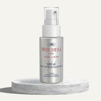Mitchell USA Ageless Age Prevention SPF 45 - Anti-aging Sunscreen for Face| Protection from UVA,UVB | For Smooth & Soft Skin| Vitmain E, Soyabean Extract, Grapes Seed Extract |All Skin Types| Mens and Women| 50ml