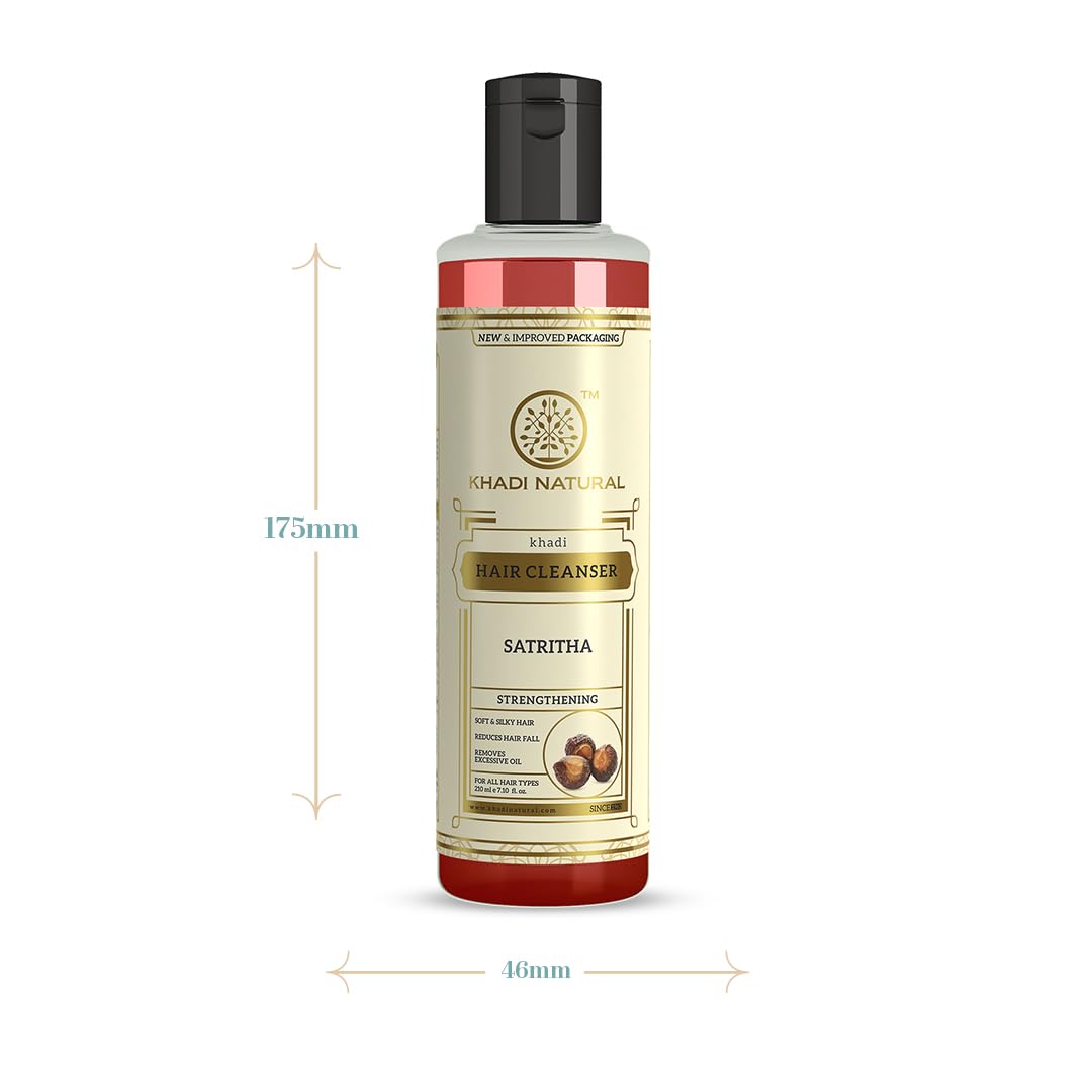 Khadi Natural Satritha Shampoo | Herbal Shampoo for Controlling Hair Fall and Repairing Damaged | Suitable for All Hair Types |Pack of 2 | (210 * 2) (420 ml)