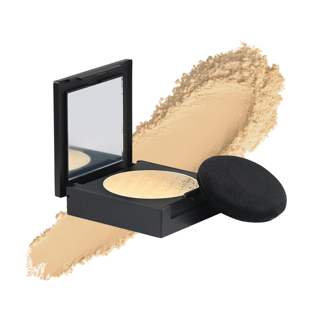 SUGAR Cosmetics - Powder Play - Beige Banana Compact - For Colour Correction or to Mask Shine - Oil-Controlling, Smooth Application, Long Lasting Matte Finish Suitable For All Skin Types (6 gm)
