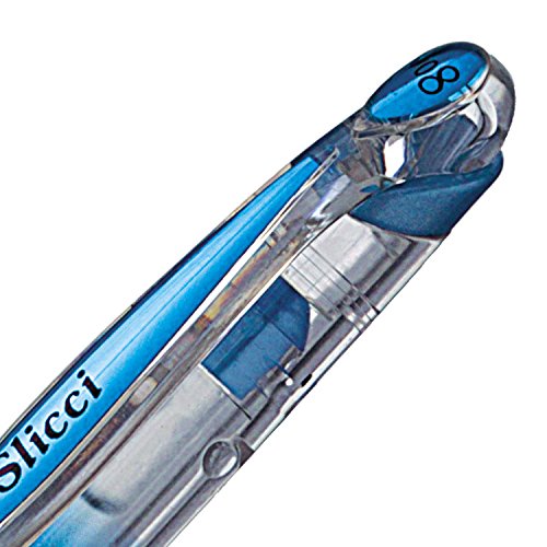 Pentel Arts Slicci Metallic 0.8 mm Needle Tip Gel Pen, Metallic Blue Ink, Box of 12 (BG208-MC) 0.8mm 12 Count (Pack of 1)
