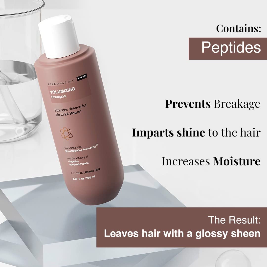 Bare Anatomy Volumizing Hair Shampoo + Hair Mask + Damage Repair Serum | Voluminous & Smooth Hair | For Thicker, Fuller & Healthy Hair | Paraben & Sulphate Free | Women & Men | 250ml + 250g + 50ml