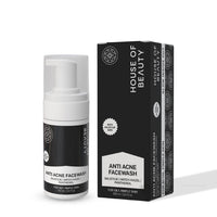 House of Beauty Anti Acne Foam Face Wash | Reduces Oil on Face, Deep Cleanses Pores, Reduces White Heads & Black Heads (100ml, Pack of 1)