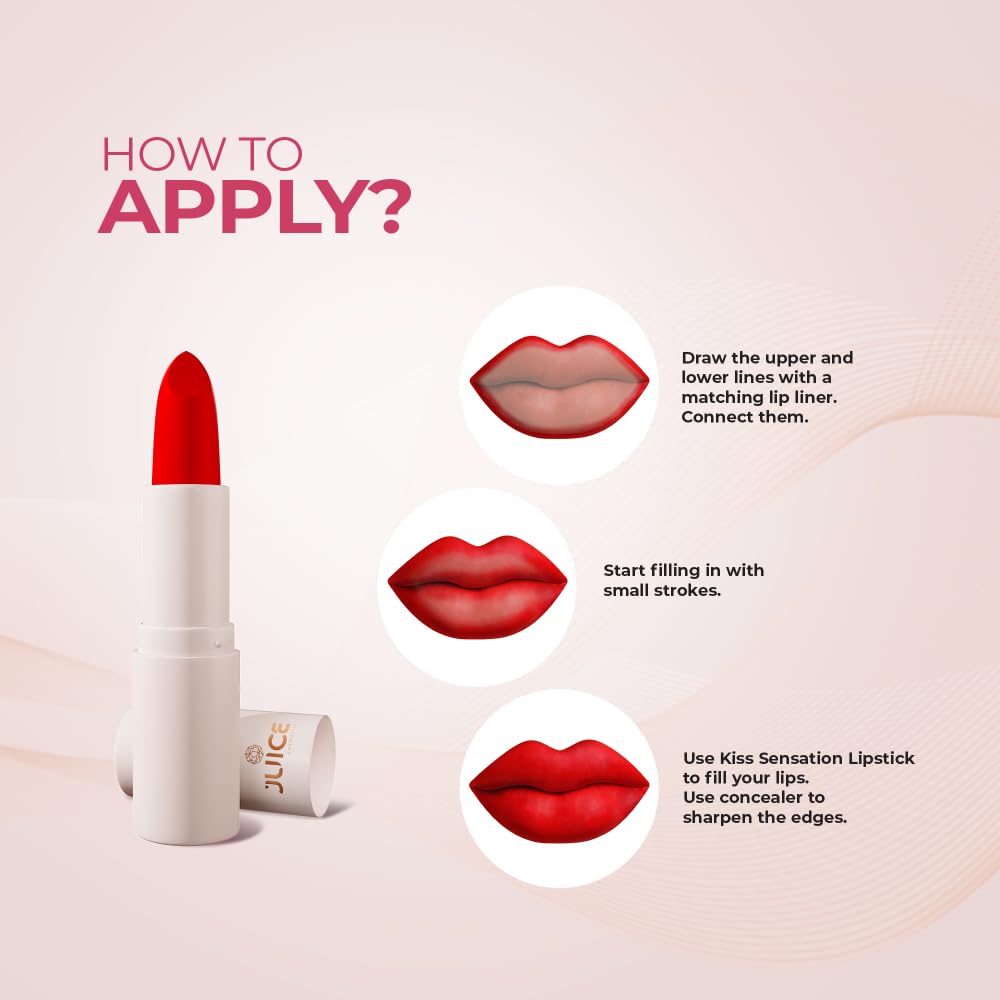 Juice Kiss Sensation Lipstick with Goodness of Bio Retinol, & SPF 15 UV Protection