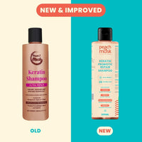 Peach & Musk Sulphate-Free Keratin Anti-Frizz Shampoo for Dry, Damaged Hair | Plant Based | Enriched with Probiotic & Collagen | Nourishing Shampoo for Smooth, Dry & Frizzy Hair | 250 ml