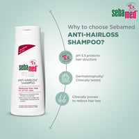 Sebamed Anti Hairloss Shampoo 200 ml|pH 5.5|Reduces Hairloss|Caffeine & Gingko Biloba| Hairfall| men & women |phthalates SLS and parabens free l Soap free l Toxin free l Clinically proven l