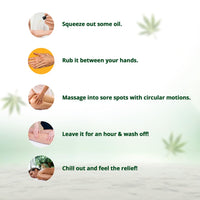 Hampa Hemp Muscle Pain Relief Oil 100ml | Lasting Relief from Back, Shoulder, Neck, Leg, Lumbar, Ortho and other Muscular Pains, Stiffness and Spasms | Ayurvedic with Vijaya Leaf Extract, Arnica, Ashwagandha | 100% Natural and Skin Friendly