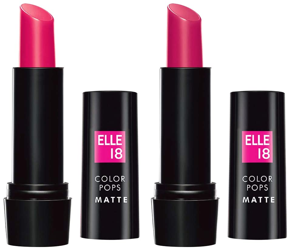 Elle 18 Color Pop Matte Lip Color, P24, Pink Show, 4.3G & Color Pop Matte Lip Color, P31, Rose Day, 4.3G