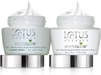 Lotus Herbals Whiteglow Gel Cream 60g, Nourishing Night Cream 60g, Set of 2