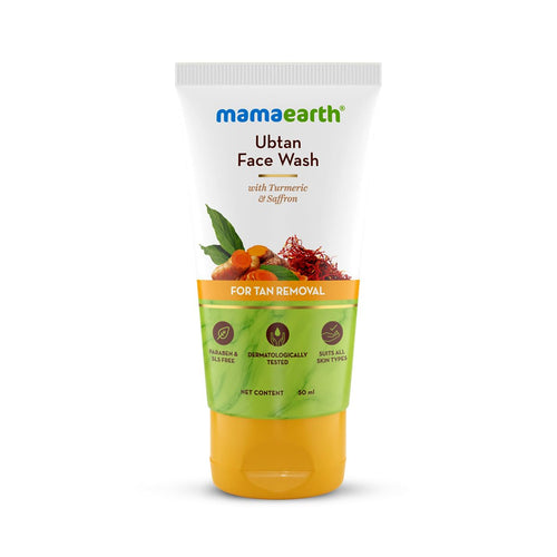 Mamaearth Ubtan Natural Face Wash For all Skin Type with Turmeric & Saffron for Tan Removal – 50 ml