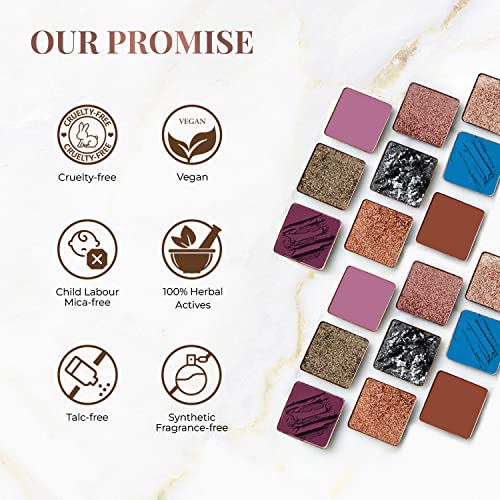 Just Herbs Eyeshadow Palette 9 In 1 Long Lasting Blendable Eye Makeup Palette Shimmery Finish (Moonlight - Night Palette) Multicolor