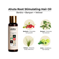 Vedix Customized Hair Fall Control Regimen For Normal/Oily Hair,Scalp & Straight Hair - 3 Product Kit - Anti Hair Fall Oil Berberis + Banyan - Anti-Hairfall Shampoo - Hair Growth Serum, 436 Grams
