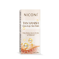 NICONI Tan Vanish Gluta-Kojic Skin Polish | Instant Tan Removal & Glowing Skin | Infused with Kojic Acid & Glutathione | Ideal for All Skin Types | Lightens Suntan | 180g