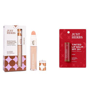 Just Herbs Full Coverage Oil All Skin Typ Concealer for Face Makeup 6ml (Natural) & Tinted Lip Balm 4 g (Cherry) Combo