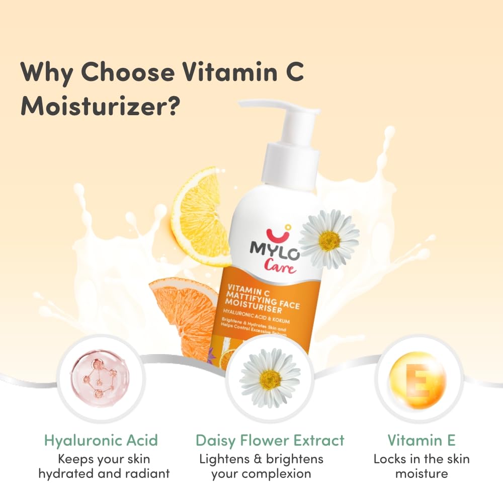 Mylo Care Vitamin C Facial Kit (Face Wash - 100ml, Mist Toner - 200ml and Moisturizer - 100g) - 3 -in-1 Natural Face Care Kit for Women - Paraben & Alcohol free Facial Kit for All Skin Types