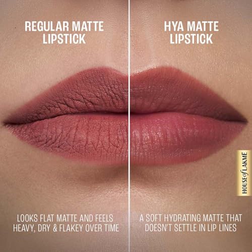 Lakmé 9to5 Lipstick, Hya Matte, with Hyaluronic Acid for hydrated lips, Meetup Mauve 3.6gm