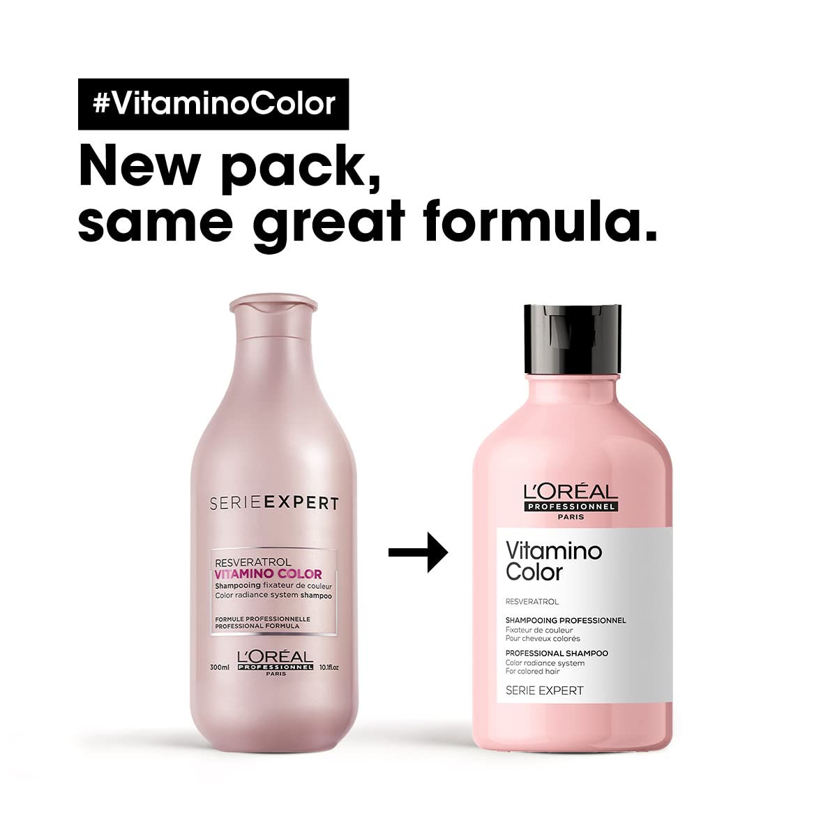 L'OREAL PROFESSIONNEL PARIS Serie Expert Vitamino Shampoo 300 Ml, For Coloured Hair & Serie Expert Liss Unlimited Blow Dry Serum 125 Ml
